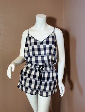 OBEY black & white Gingham Bunny Romper S